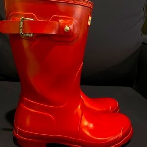 Red Hunter rain boots